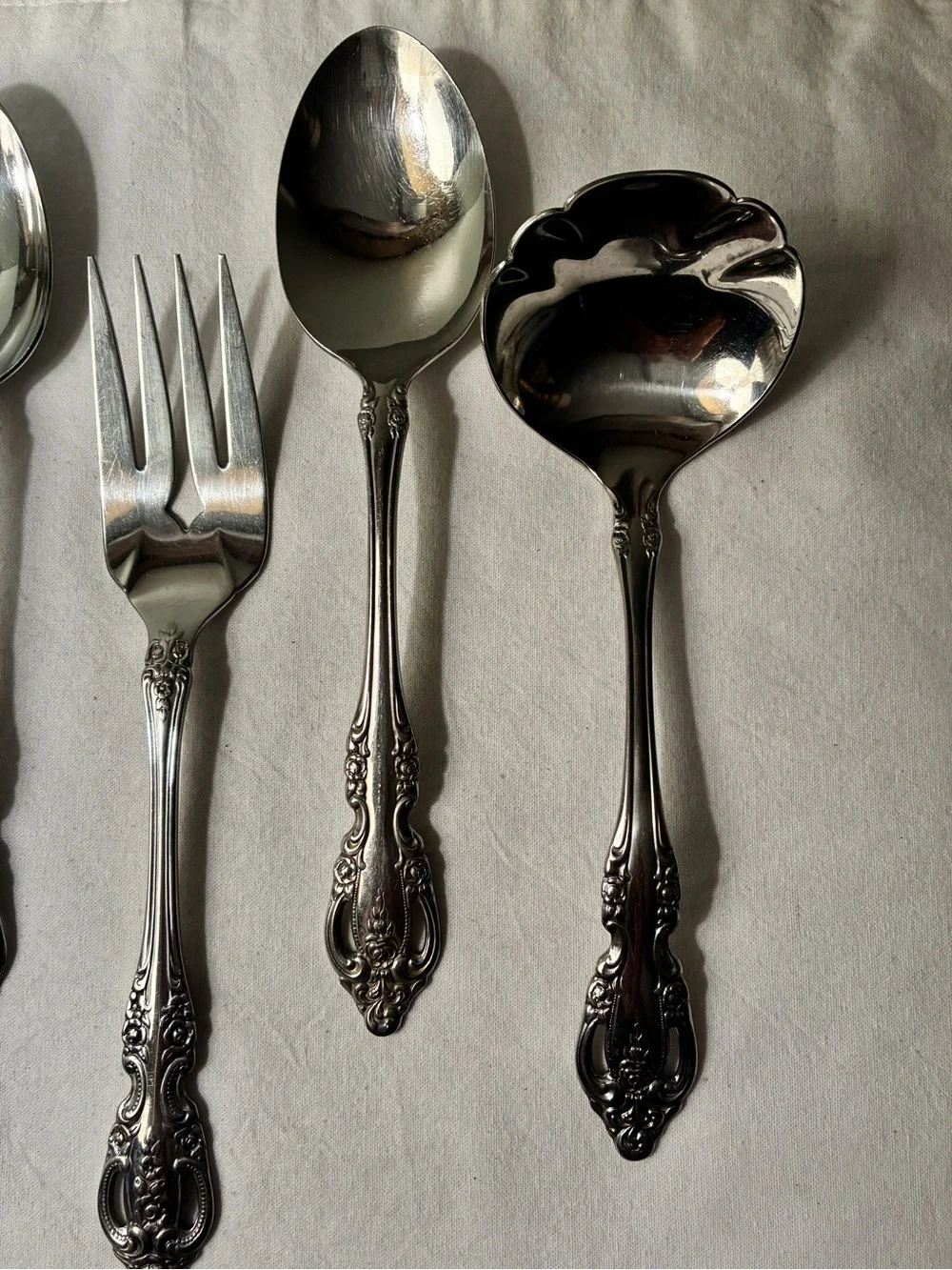 Oneida Community Stainless Serving Flatware  Possibly Brahms Spoons Ladle Fork